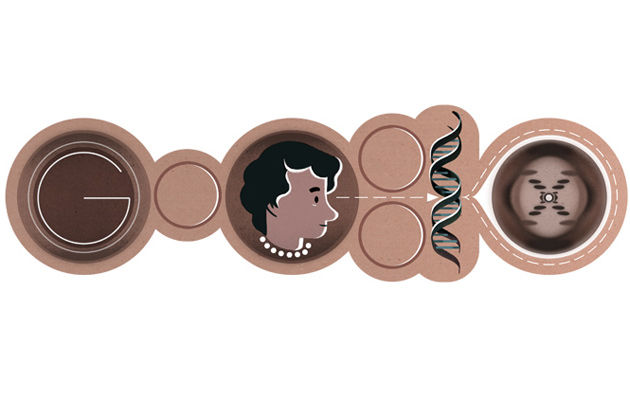 Google Doodle celebrating Rosalind Franklin's 93rd Birthday